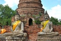 Buddha statue and stupa at wat Yai Chaimongkol , Thailand Royalty Free Stock Photo