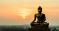 Buddha statue on sunset at Ayutthaya Royalty Free Stock Photo