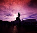 Buddha statue in the sunset