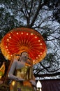 Buddha statue in the sunset