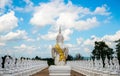 The group of Buddha statue in the unknown temple in the countryside of North East region of Thailand.