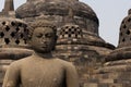 Buddha statue on top of Borobudur temple, Java, Indonesia Royalty Free Stock Photo