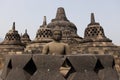 Buddha statue on top of Borobudur temple, Yogyakarta, Java, Indonesia Royalty Free Stock Photo