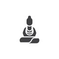 Buddha statue vector icon