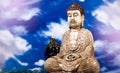 Buddha statue, vivid colors, natural tone Royalty Free Stock Photo