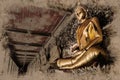 Buddha statue. Wat Arun, Temple of Dawn is a Buddhist temple