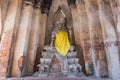 Buddha statue at Wat Chaiwatthanaram, the historical Park of Ayutthaya, Phra Nakhon Si Ayutthaya, Thailand