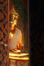 Buddha statue in Wat Intharam - The Old Uposatha of Wat Bang Yi Ruea Nok Thonburi, Bangkok Thailand