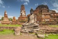 Buddha Statue at Wat Mahathat Buddhist temple ruins, Ayutthaya,Thailand Royalty Free Stock Photo