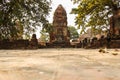 Buddha statue in Wat Mahathat ruined temple, Ayutthaya, Thailand. Royalty Free Stock Photo