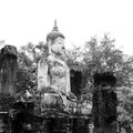 Buddha Statue in Wat Mahathat Temple in Sukhothai Historical par