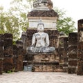 Buddha Statue in Wat Mahathat Temple in Sukhothai Historical par