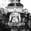 Buddha Statue in Wat Mahathat Temple in Sukhothai Historical par