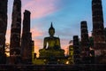 Buddha statue wat mahathat temple at sukhothai thailand Royalty Free Stock Photo