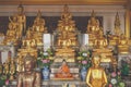 Buddha statue at Wat Saket temple Golden Mount or Mountain in Bangkok Thailand Royalty Free Stock Photo