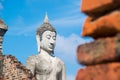 Buddha statue at Wat Yai Chai-mongkol Ayutthaya thailand Royalty Free Stock Photo