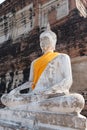 Buddha statue in Wat Yai Chai Mongkol temple. Ayutthaya Historical Park, Thailand. UNESCO World Heritage Site. Royalty Free Stock Photo