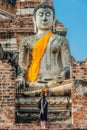 Buddha statue Wat Yai Chaimongkol Ayutthaya Royalty Free Stock Photo