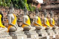 Buddha Statue in Wat Yai Chaimongkol Temple , Ayutthaya Royalty Free Stock Photo