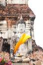 Buddha Statue in Wat Yai Chaimongkol Temple , Ayutthaya Royalty Free Stock Photo