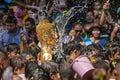 Buddha statue water ceremony in songkran festival 2019,THAILAND APRIL 13 , 2019, Many people have raised the buddha statues Luang