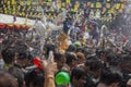 Buddha statue water ceremony in songkran festival 2019,THAILAND APRIL 13 , 2019, Many people have raised the buddha statues Luang