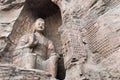 Buddha statue at the Yungang Caves, China Royalty Free Stock Photo