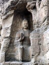 buddha statue in yungang grottoes Royalty Free Stock Photo