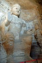 Buddha statue at Yungang Grottoes near Datong in Shanxi Province, China Royalty Free Stock Photo