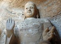 Buddha statue at Yungang Grottoes near Datong in Shanxi Province, China Royalty Free Stock Photo