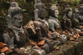 Buddha statues in ancient ruins temple in Mrauk-U Royalty Free Stock Photo