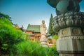 Buddha statues, architectural details of Minh Thanh pagoda, a majestic Buddhist architectural structure in Pleiku city, Gia Lai