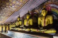 Buddha statues in a cave of Dambulla cave temple, Sri Lan