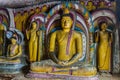 Buddha statues in a cave of Dambulla cave temple, Sri Lan