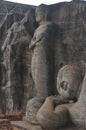 Buddha statues in the Gal Vihara, Nissankamallapura, Sri Lanka Royalty Free Stock Photo