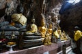 Wat Tham Sua is the most beautiful temple in Kanchanaburi Thailand. buddha statues inside the cave Royalty Free Stock Photo