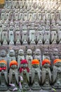 Buddha statues praying at the Hase-Dera temple Royalty Free Stock Photo