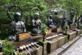 Statues of Buddhas at Okunoin cemetery at Koyasan, Japan. Royalty Free Stock Photo