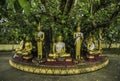 Buddha statues for seven days Royalty Free Stock Photo