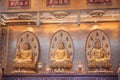 Buddha statues in temple cathedral at Foguangshan thaihua temple thailand.