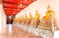 Buddha Statues at Wat Phra Chetuphon Vimolmangklararm Rajwaramahaviharn Wat Pho, Bangkok, Thailand in December 2018 Royalty Free Stock Photo