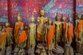 Buddha statues in Wat Xieng Thong in Luang Prabang Royalty Free Stock Photo