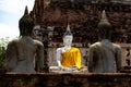 Buddha statues in Wat Yai Chai Mongkhon Buddhist temple in Phra Nakhon Si Ayutthaya, Thailand Royalty Free Stock Photo