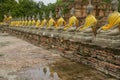 Buddha statues in the Wat Yai Chai Mongkhon temple in Ayutthaya, Thailand Royalty Free Stock Photo