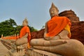 Buddha statues. Wat Yai Chai Mongkhon temple. Ayutthaya. Thailand Royalty Free Stock Photo