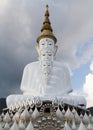 Buddha statues White 5 lined practice in Thailand. Royalty Free Stock Photo