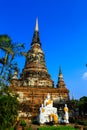 Buddha Status and the pagoda at wat yai chaimongkol temple ayutthaya thailand Royalty Free Stock Photo