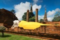 Buddha Status at Wat Yai Chaimongkol, Ayutthaya, Thailand Royalty Free Stock Photo