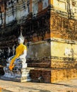 Buddha Status at wat yai chaimongkol temple ayutthaya thailand Royalty Free Stock Photo