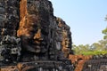 Buddha Stone faces, Bayon temple, Angkor, Cambodia Royalty Free Stock Photo